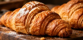 Croissants artesanais recém-assados